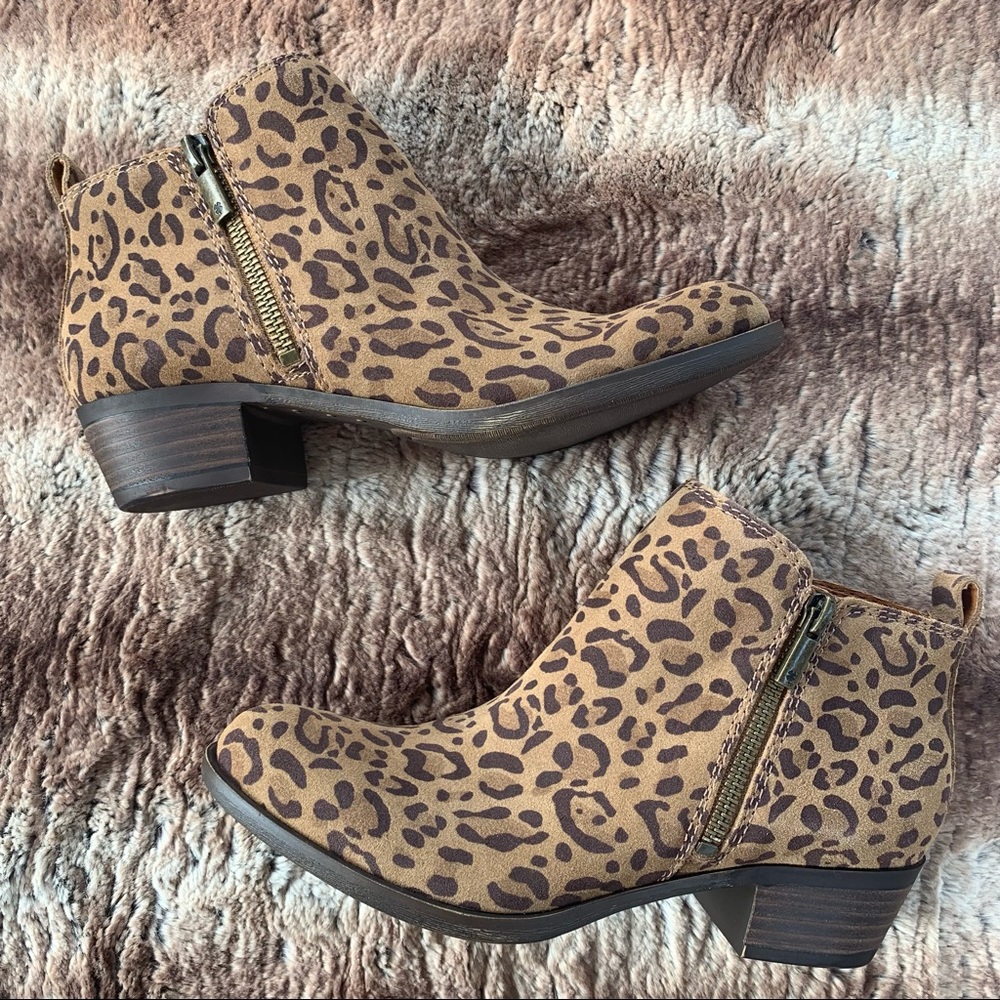 Lucky Brand Basel Bootie Leopard Javan Suede